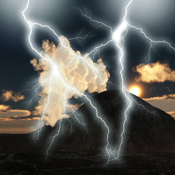 istock Volcanic eruption withhuge  lightening 178798812