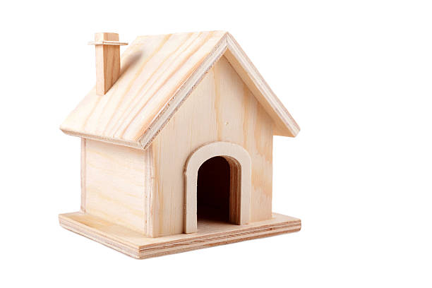 istock Wooden house maquette on white 178798831