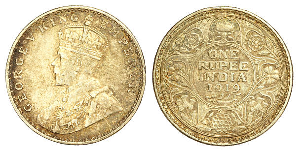 istock Old Indian One Rupee Coin of 1919 178798903