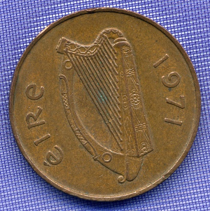 Vintage Ireland Irish Coin 2P Circa 1971