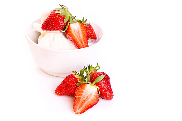 istock Fresh ice cream in a plate with strawberry isolated 178799669