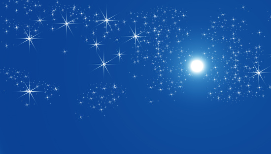 Blue Moon with stars