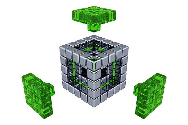 3D Cubes - Assembling Parts stock photo