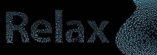 istock Relax made of water drops, background on black 178801051
