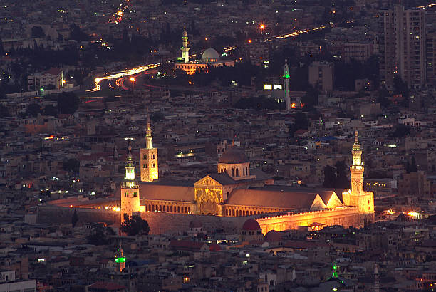 Ummayad mosque in the night, Damascus, Syria Ummayad mosque in the night, Damascus, Syria grand mosque photos stock pictures, royalty-free photos & images