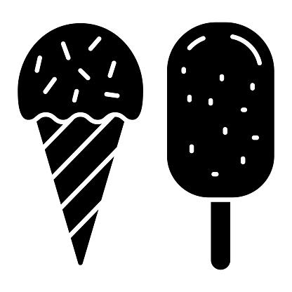 Chocolate ice cream solid icon, Chocolate festival concept, sweet summer dessert sign on white background, Kinds of Ice Cream icon in glyph for mobile web design. Vector graphics.