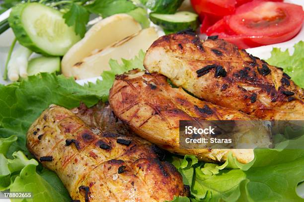 Grilled Chicken With Vegetables Stock Photo - Download Image Now - Barbecue - Meal, Barbecue Chicken, Barbecue Grill