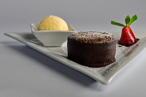 istock Hot chocolate fondant with ice cream 178803297