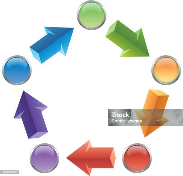Пять Этапов Стрелы — стоковая векторная графика и другие изображения на тему Абстрактный - Абстрактный, Белый, Бизнес