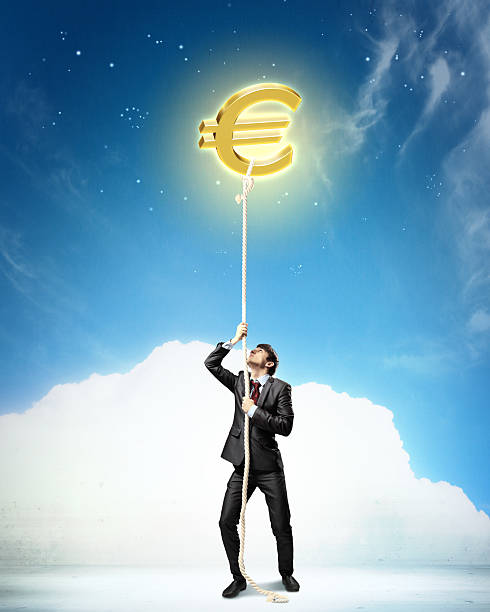 istock Image of businessman climbing rope 178804719