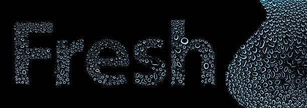 istock Fresh made of water drops, background on black 178804791