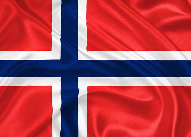 flag of Norway flag of Norway waving with highly detailed textile texture pattern norwegian flag stock pictures, royalty-free photos & images