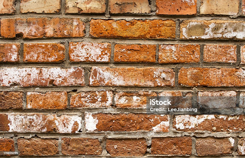 Red brick wall A bottom has weathered red brick wall. Architecture Stock Photo