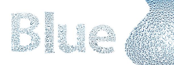 istock Blue made of water drops, background on white 178805736