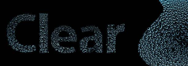istock Clear made of water drops, background on black 178806468