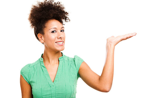 istock Beautiful woman displaying a product 178806612