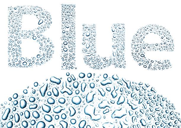 istock Blue made of water drops, background on white 178807059