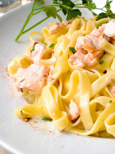 istock tasty pasta with salmon on a the table 178809926