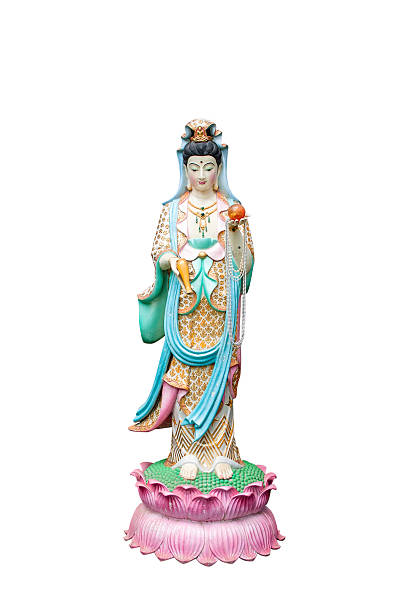 The Goddess of Mercy The Goddess of Mercy is Chinese goddess who khow as Avalokitasvara or Guanyin. She is the Bodhisattva associated with compassion as venerated by East Asian Buddhists and also revered by Chinese Taoists. kannon bosatsu stock pictures, royalty-free photos & images