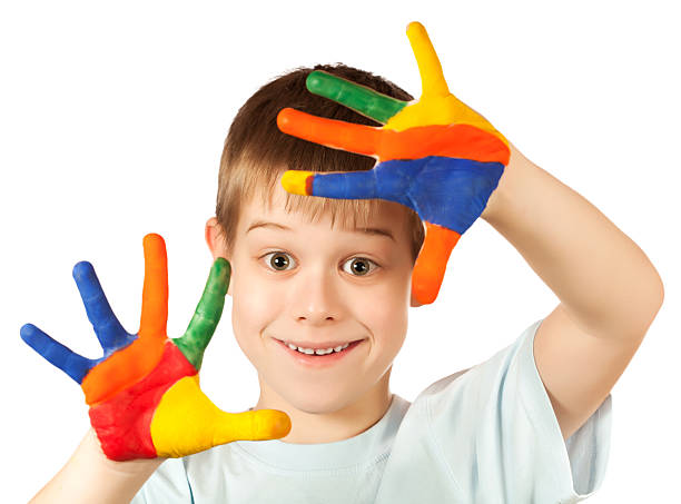 istock funny kid with stained coloured hand 178810591