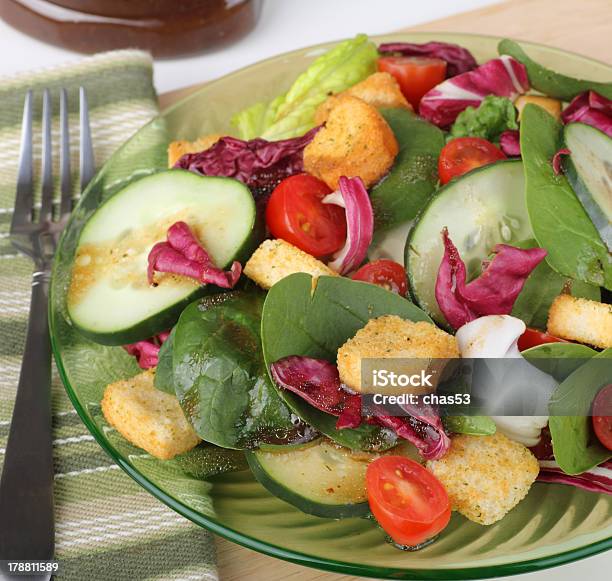 Nutritious Salad Stock Photo - Download Image Now - Crouton, Cucumber, Food