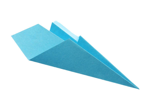 istock Handmade light blue paper plane isolated on white 1788118727