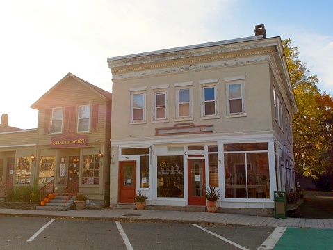 Stockbridge, Massachusetts - USA, October 27, 2023. Gift shop and coffee house residing in historic district of Stockbridge Massachusetts.