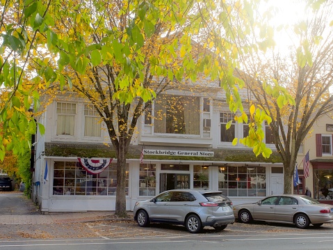 Stockbridge, Massachusetts - USA, October 27, 2023. Stockbridge General store in Stockbridge Massachusetts.