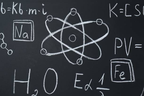 istock Different chemical formulas written with chalk on blackboard, closeup 1788124113