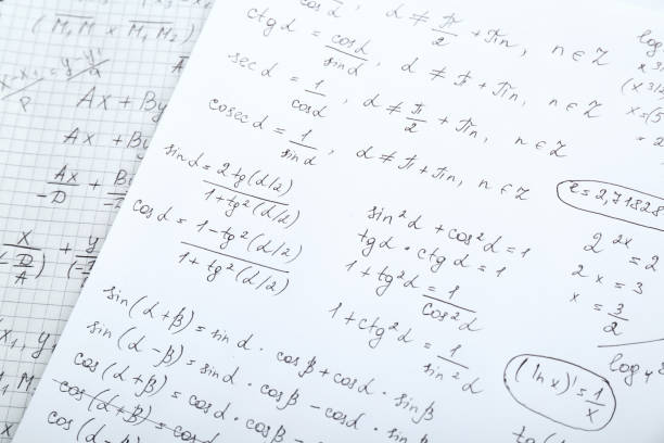 istock Sheets of paper with different mathematical formulas, closeup 1788126810