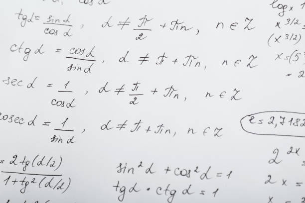 istock Sheet of paper with many different mathematical formulas 1788127332