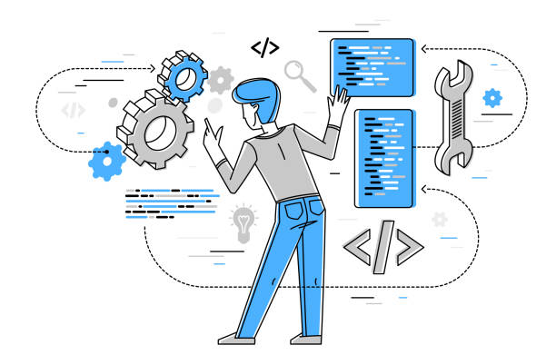 Computer Program Technology Drawings Download Technology, Hardware, Blue. Royalty-Free Stock Illustration ...