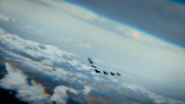 Still frame from the footage of a flying UFO over the clouds