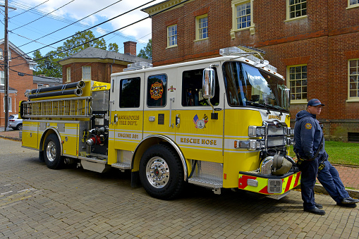 Bright Yellow Fire truck of the Annapolis Fire Dept