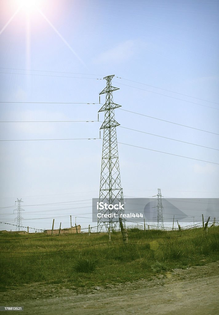 Torre de Alta-tensão - Royalty-free Cabo Foto de stock