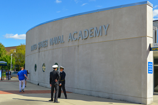 Naval students at the secondary entrance into United States Naval Academy at Annapolis MD