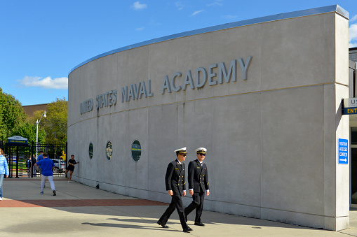 Naval students at the secondary entrance into United States Naval Academy at Annapolis MD