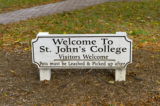 St. John's College campus, Annapolis, Maryland. Established in 1696 and is one of the oldest Colleges in the USA