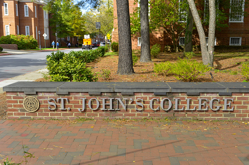 St. John's College campus, Annapolis, Maryland. Established in 1696 and is one of the oldest Colleges in the USA
