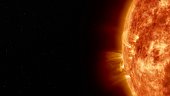 Sun with Erupting Plasma Flares in Outer Space Concept Close Shot