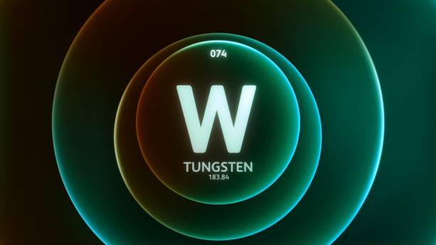 tabla periódica de tungsteno ciencia contenido título diseño ilustración fondo - tungsten fotografías e imágenes de stock