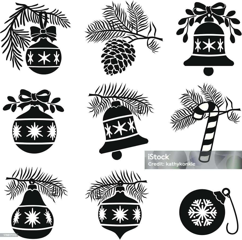 Decoración de Navidad - arte vectorial de Piña de piñones libre de derechos