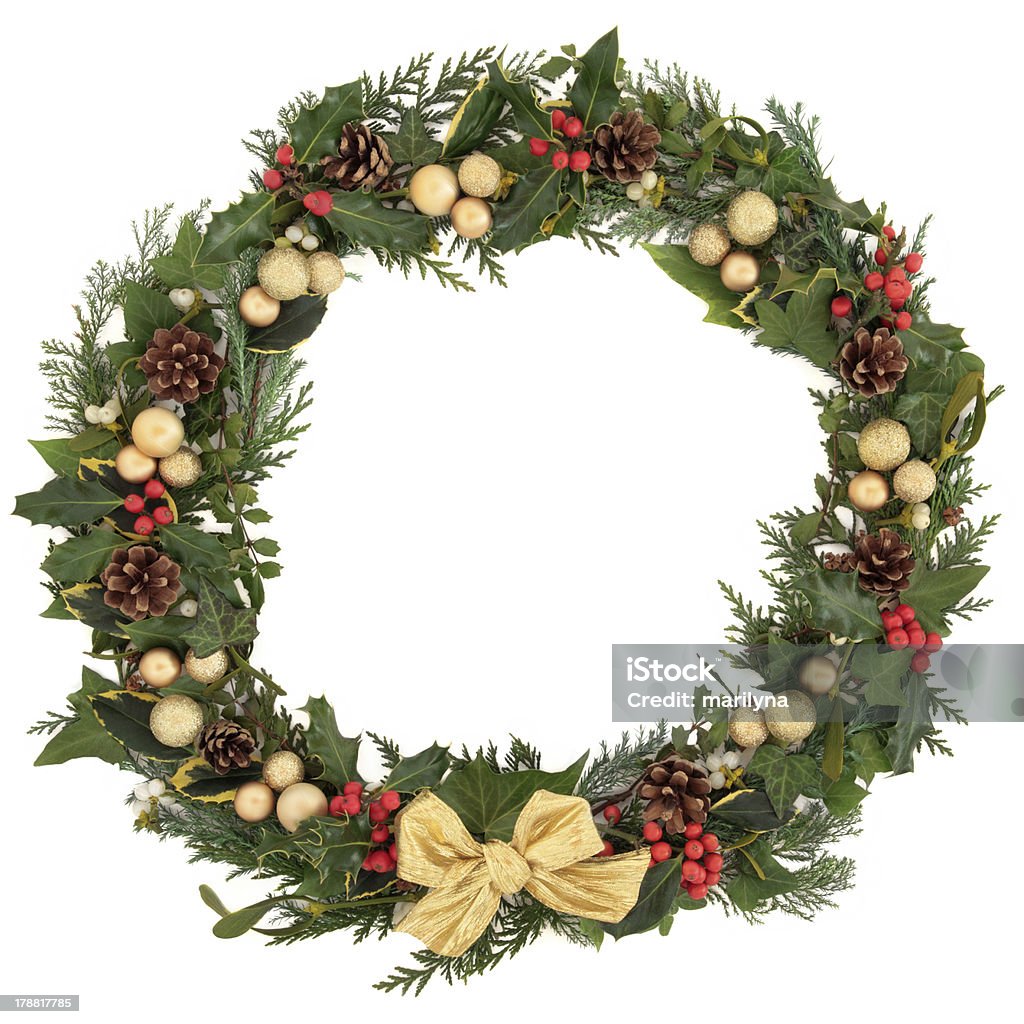 Di Natale Ghirlanda - Foto stock royalty-free di Corona di fiori - Composizione
