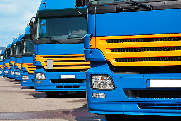 istock Row of Semi Trucks 178817892