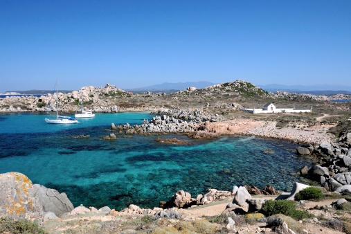 View of a cove in the Lavezzi Islands, Corsica