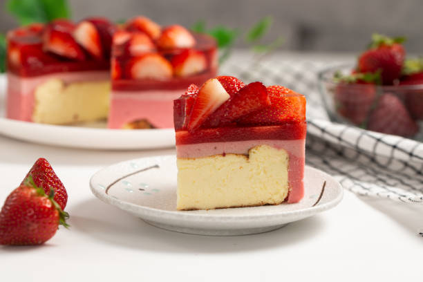 istock Strawberry cheesecake with jelly and fresh strawberries 1788197276