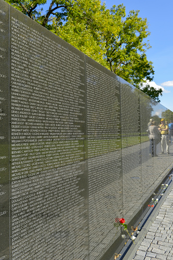 The Vietnam War Memorial wall in Washington DC