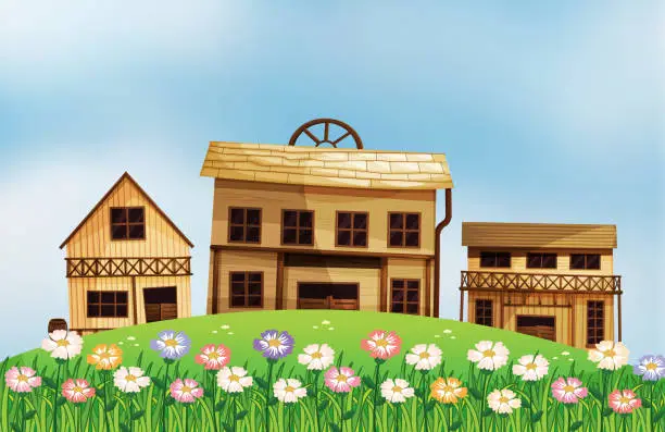 Vector illustration of Different form of houses