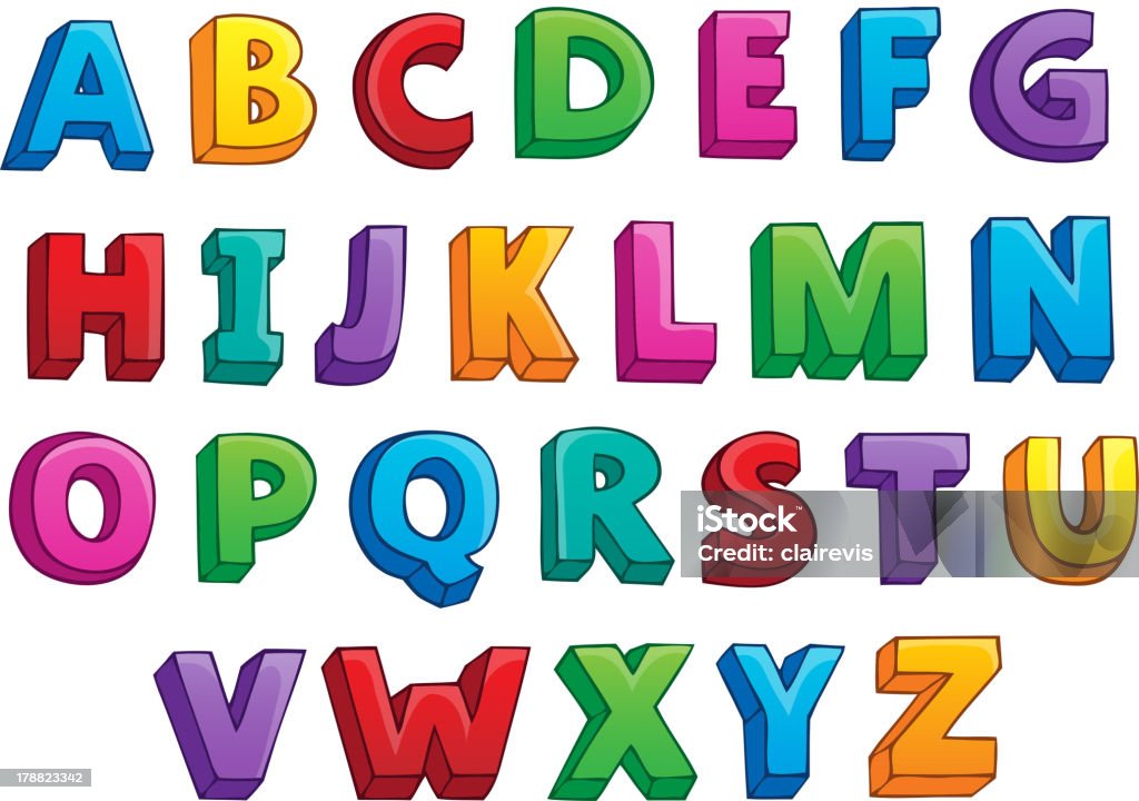 Image thème 1 de l'alphabet - clipart vectoriel de Apprentissage libre de droits