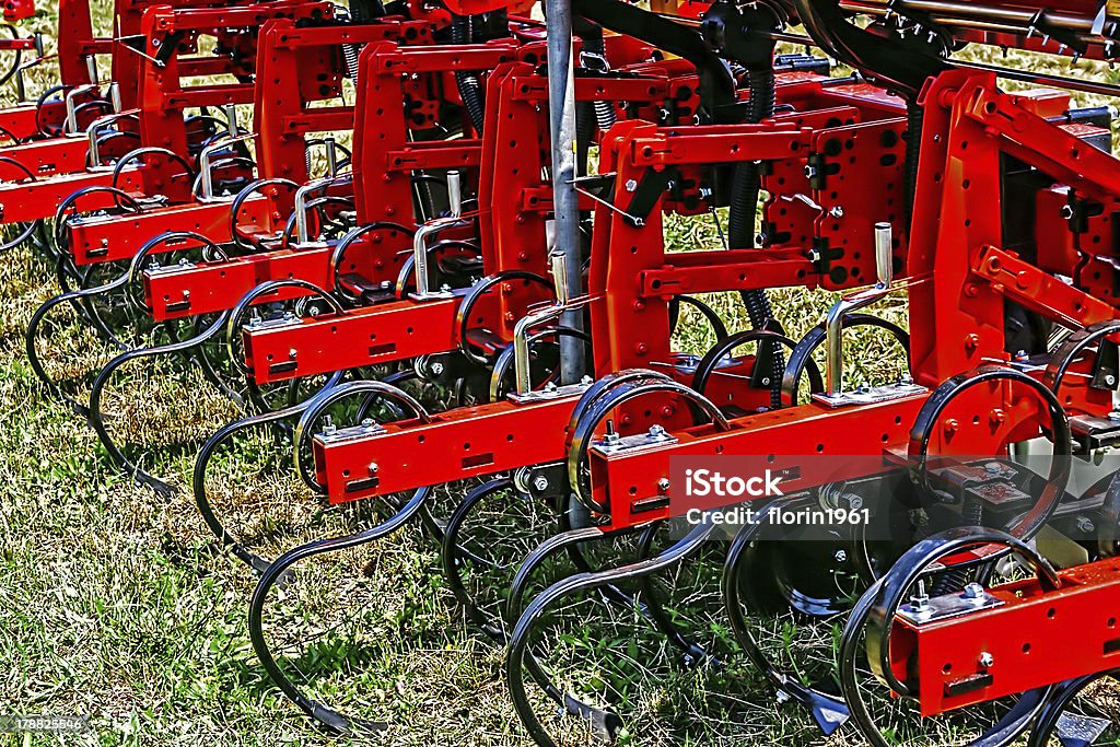 Agricultural equipment. Detail Equipment for agriculture, presented to an agricultural exhibition. Agricultural Field Stock Photo